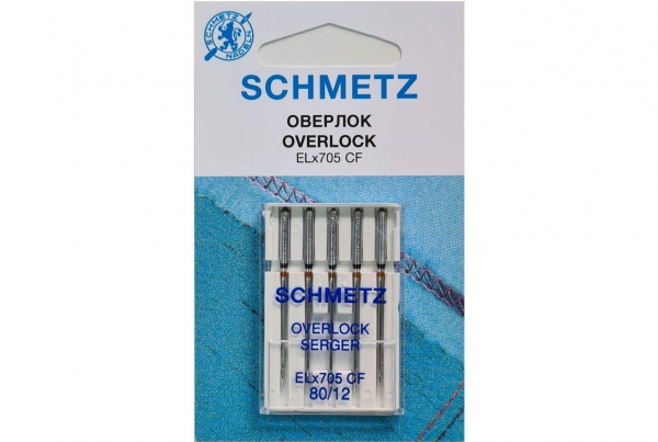 Иглы Schmetz для оверлока ELx705 CF №80, 5 шт в Далматово